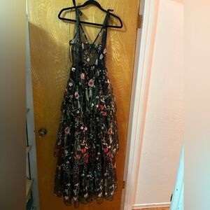 Dolls Kill × Widow Botanical muse embroidered maxi dress S